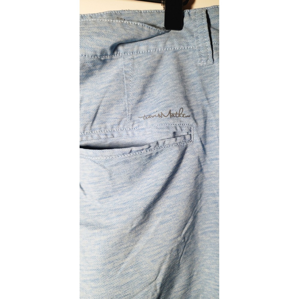 TravisMathew Beck Mens Golf Shorts Blue Heathered Stretch Size 34 10in Inseam - Picture 4 of 6